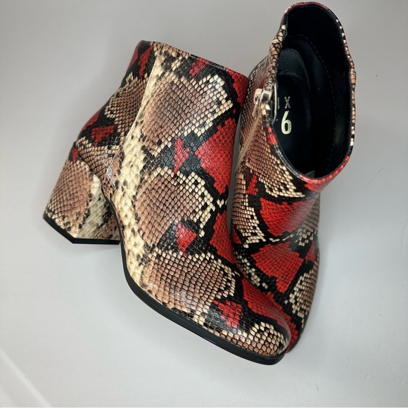 Mix No. 6 Phaux Leather Snakeskin Print Heeled Ankle Boots - Picture 3 of 9